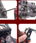 Your Go To Folding Hex Key Set 25 Piece Wrench Kit in use on various tools and bike components, close-up view.