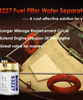 Marine Outboard Fuel Filter Water Separator on boat with clear bowl assembly, highlighting S3227 model for outboard motors.