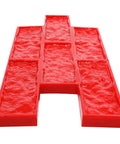 Red Sturdy PU Concrete Stamp Mat 19.29 by 7.87 inch with stone texture for seamless imprinting on surfaces, 20mm thick