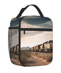 Insulated Lunch Bag With Detachable Handle For Women And Men, Leakproof Cooler Tote, Desert Train Vibe design in Oxford cloth