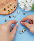 Evil Eye Brass Golden Cubic Zirconia Beads Set 15 Colors Round Spacer Beads For DIY Jewelry Bracelet Making 8.5x7.5mm 2mm Hole Disco Ball Charms