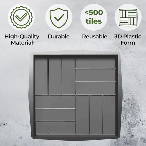 Plastic Concrete Molds Pathmaker Set For DIY Patio Paving Slabs Parquet Look Walkway Stones Mold Kit For Outdoor Paths
