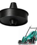 Heavy Duty Drive Pulley For Bosch Rotak 34 Lawn Mower Spindle Wheel Replacement Part, black plastic design for garden machinery use.