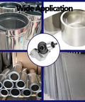 Heavy Duty Electric Drill Plate Cutter For Sheet Metal Cutting, showing adapter, wide application on aluminum, steel, copper, and iron.