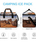 Desert Rest Small Cooler Bag For Men And Women, Insulated Lunch Tote With Foil Lined Interior featuring desert camel design.