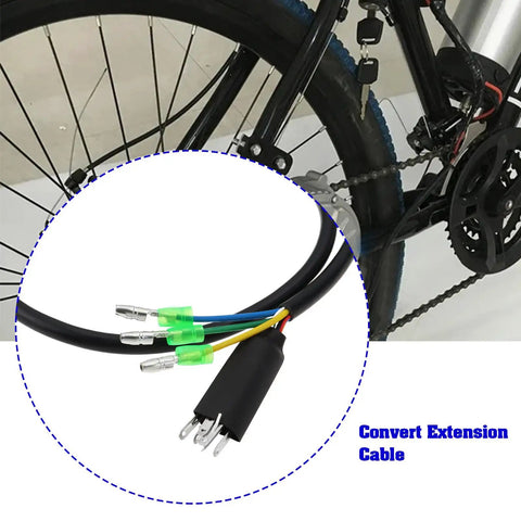 9Pin 12-72V Hub Motor Extension Cable Waterproof Connector With Plug 60cm Length Fits Electric Bicycle Motors Compatible With 250W To 1200W E Bike Motors Weatherproof And Easy Plug And Play Harness