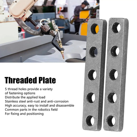 Heavy Duty Stainless Steel Threaded Mending Plates For Screw Fastening And Structural Bracing Robotics Builds And Diy Fixes Tough As Nails, displayed with robotic arm.