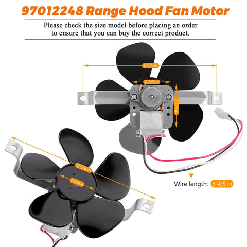 Range Hood Fan Motor Replacement 120V 60Hz 3000 1500 RPM Two Speed Exhaust Motor dimensions and wiring details