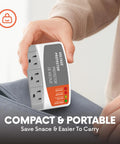 Three Outlet Refrigerator Surge Protector Wall Plug With Automatic Voltage Protection for Fridge AC and Washer 1800W 120V 15A