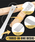 Two Piece Stainless Steel Pry Bar Scraper Set With Nine Point Two Five Inch And Six Point Seven Inch Sizes showing nail puller