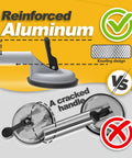 Reinforced aluminum design of 2 Pack Heavy Duty Aluminum Vacuum Glass Lifters With Rock Solid Grip And Hella Strong 240 Pound Crush Capacity for durability comparison.