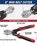 RIZOM 3-piece bolt cutter pliers set with red/black anti-slip handles and chrome vanadium blades