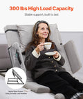 VEVOR Electric Bed Backrest With Rails And Remote, 300 Lb Weight Capacity For Pregnant Women Elders Patients, seated woman with coffee.