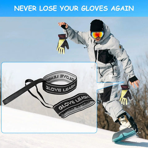 Anti Lost Ski Glove Leash Wrist Straps For Men Who Ski Elastic Straps To Keep Your Gloves Handy On The Slopes size 8 to 11