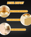 Brass Flare Cap Set For Compression Stop Valves 5 Piece Kit With Tubing Sizes From One Quarter Inch To Five Eighth Inch detail display