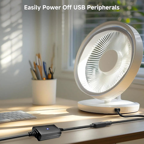 Desk fan connected via DC 5V USB Wireless Remote Control Switch With 433MHz RF Easy Plug And Play Wall Receiver 5A High Load