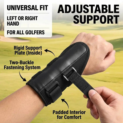 Close-up of golf swing training kit wrist stabilizer with adjustable support, part of the Two In One Golf Swing Training Kit.