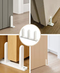 Four Pack Closet Door Floor Guides For Universal Sliding Doors, Bottom Mounted Floor Guides Fit One And Three Eighths Inch Doors, White ABS Construction, Includes Screws, Keeps Panels Centered And Gliding Smoothly For Quiet Operation