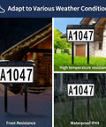 Lighted House Numbers For Outside Solar Powered LED Address Sign For Home Garden Yard with A1047 in various conditions