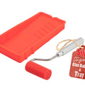 Silicone Glue Roller And Tray Set For Arts Crafts And Woodworking, featuring red roller and tray for precise application.