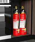 ABC Dry Chemical Fire Extinguisher 5 Lb For Home Office And Car 2-A:10-B:C Rated Quick Release Easy Grip Handle installed in kitchen