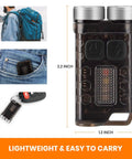 Rechargeable Keychain EDC Flashlight, 900 Lumens Tiny Yet Mighty Pocket Rocket Mini LED Light with size comparisons