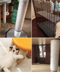 Cat scratcher posts covered with Natural Sisal Rope One Quarter Inch Thick 328 Feet 100 Meters for durability