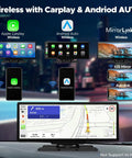 Wireless CarPlay And Android Auto Portable Car Stereo For Your Ride With 2.5K Dash Cam And 1080P Backup Camera display interface