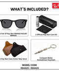 Unisex Square Non Polarized Sunglasses With Gray Lenses slick modern frame, includes eyewear kit and padded case shown with accessories