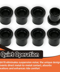 Tough As Nails Upper And Lower A Arm Suspension Flanged Sleeve Bushings Isolators Set for John Deere Gator shown from above.