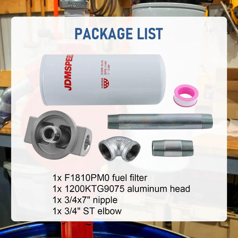 Heavy Duty Spin On Fuel Filter Particulate Replacement For Transfer Pumps 25 GPM With 1200KTG9075 Filter Head includes parts list
