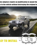 H7 LED Headlight Bulb Adapter Kit, 2 Pairs, Rock Solid Metal Base Holder Socket Retainer by vehicle in rain