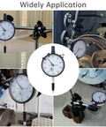 Pro Grade Metric Dial Indicator 0 To 10 MM With 0.01 MM Increments, Waterproof Cover, Lug Back, Stainless Stem, White Dial