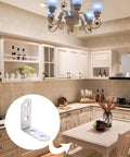 L Shaped Corner Brackets Set 18 Pieces Stainless Steel Right Angle Shelf Braces For Furniture And Home Improvement Projects in kitchen