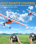 Sport Cub 4CH RC Plane For Beginners With Six Axis Gyro Stabilizer And Prop Saver, 500mm Red RTF Trainer flying outdoors