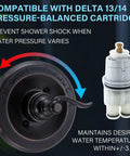 Pressure Balancing Valve Trim Replacement For D 14 Series in oil rubbed bronze with temperature indicator and Delta compatibility