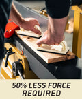 Man using ArmorGlide 12 Inch Parallelogram Jointer With Helical Cutterhead, 3 HP, 230V 1Ph, low friction coating in woodshop