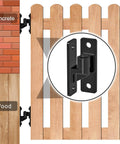 Heavy Duty Gate Hinges 2-Pack Steel Hinges With Electroplated Coating on a wooden fence with wall mount application