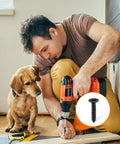 Man using a power drill with a Number 8 X 5/8 Inch Black Coated Flat Head Torx Wood Screws 100 Pack Hella Rugged Stainless Steel 18 8.