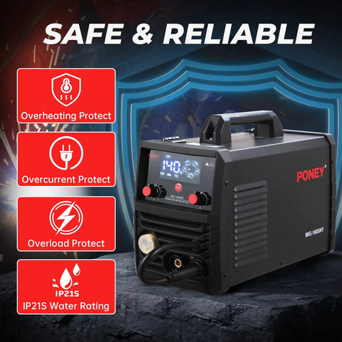 5 In 1 Portable Welding Machine With MIG MAG Flux MMA Lift TIG Capabilities Dual Voltage 110V 220V safety features