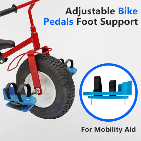 Pedal Stabilizers For Tricycle For Kids With Special Needs Kid Friendly No Slip Pedal Supports mounted on tricycle