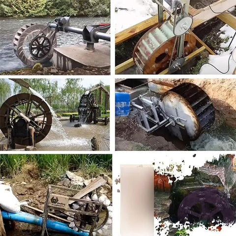Low Speed Hydropower Generator For Home And Outdoor Lighting With A Turbine, 100W Power Kit in various river settings