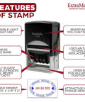 Slick Self Inking Office Date Stamp With Received Phrase And Dual Blue Red Ink For Fast Daily Paperwork Tasks and Zero Drama Document Tracking For Busy Professional Offices features overview.