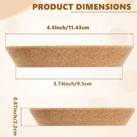 Big Tapered Cork Stoppers For 3.74 To 4.0 Inch Jar Openings, side view showing dimensions in inches and cm