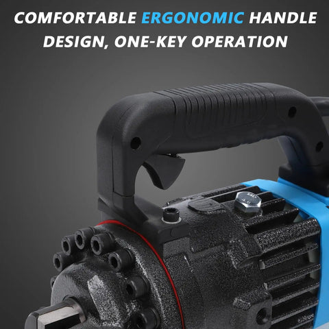 Heavy Duty 7/8 Inch Electric Hydraulic Rebar Cutter With Lightning Fast 3.5 To 4.5 Second Cutting Speed For Smooth Steel Bar Trimming And Precision Construction Work Right In The Field ergonomic handle detail with easy one-key operation.
