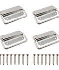 4 Pack Stainless Steel Wardrobe Handles Set With Foldable Boat Hatch Latches And Lifting Ring Pulls Rust Resistant Satin Finish