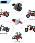 Diagram showing fitment for 26mm Carburetor Throttle Assembly Kit Replacement for Predator 212cc 224cc 196cc Engines and Coleman CT200U Go Kart Mini Bike Parts GX160 GX200 Compatible.