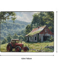 63x48 Inch Soft Non Slip Area Rug For Living Room And Bedroom Large Modern Indoor Floor Mat Doormat Style Low Pile Carpet Machine Washable Water Absorbent Flannel Non Slip Backing For Home Office Decor featuring barn and tractor scene