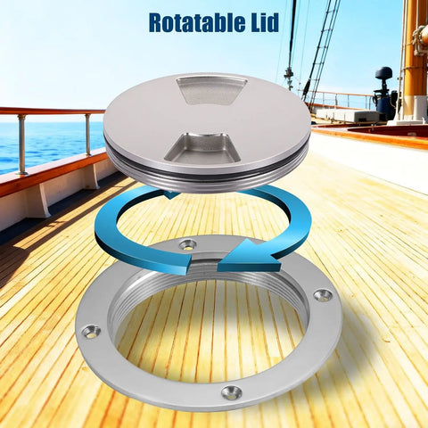 4 Inch Round Stainless Steel Boat Hatch Cover For Deck Waterproof Marine Access Kayak Yacht And RV Heavy Duty Universal Fit Keeps Bilge Dry And Storage Clean