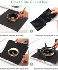 Installation guide for Stove Covers Set Eight Pcs 0.2mm 10.6x10.6 Inch Gas Range Protectors With Two Pcs 21 Inch Silicone Gap Covers
